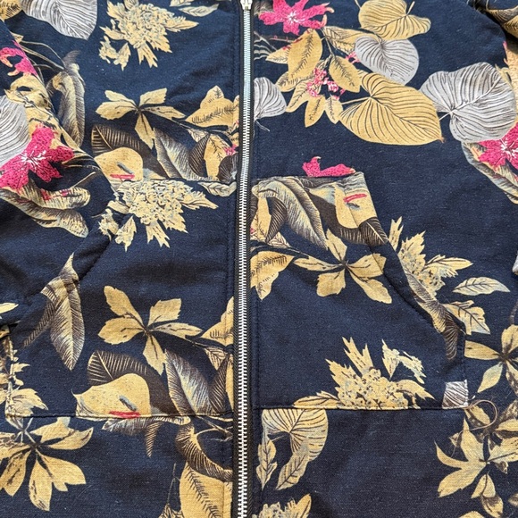 Cellabie navy floral fleece jacket sz L - Picture 5 of 6